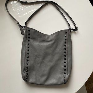 Loeffler Randall  Dual Strap Hobo Bag in grey with black studded detail